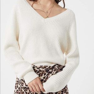 Urban outfitters chenille v neck sweater